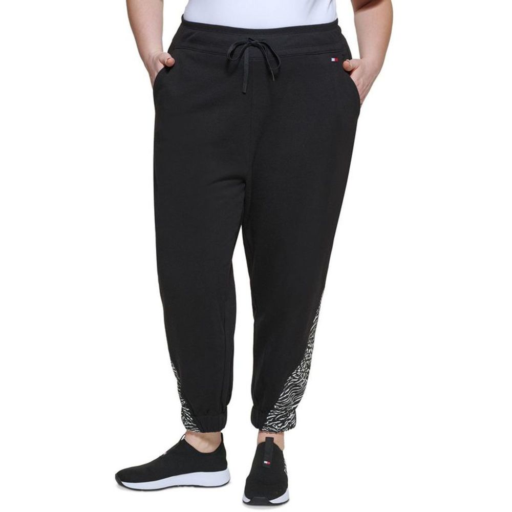 Tommy Hilfiger Sport Womens Black Fitness Jogger Pants Athletic Plus NWT